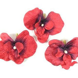 Set Of 3 Orchid Flowers Red Black Artificial Flowers Scrapbooking Flower Embellishments Craft Flowers