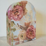 DEPOSIT ONLY. Preserved Wedding Flowers in Resin Arch Shape for Living Room.Gift. Home Decor. Birthday/Bridal/Memorial Flowers.Keepsake