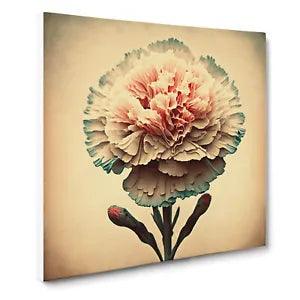 Carnation Flower Retro Canvas Print Wall Art Framed Picture Home Decor Large