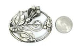?Art Nouveau Sterling Silver Large CALLA LILY Brooch Pin