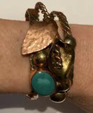 NEW LISTINGRare Beautiful Signed C. Carreon Artisan Mixed Metal Lily Flower Cuff Bracelet