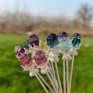 Natural Fluorite Rose,Crystal Ornament,Hand Carved,Rose Pendants,Quartz Carving,Crystal Collection,Crystal Healing,Crystal gift