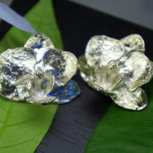 Statement Earrings Jewel orchid in sterling silver.