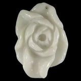 BH11300# Hand Carved Unique Peony Flower White Agate Pendant Drusy Bead