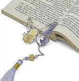 Butterfly Bookmark Gifts for Women-Carnation Flower Design with Purple Tassel