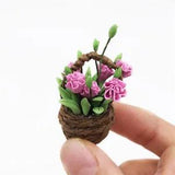 1:12 Dollhouse Minature Plant Carnation Flower Pot Furniture Models Home Decors
