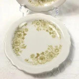 Two (2) Homer Laughlin Restaurant Ware Yellow Peonies Floral Small Plates VGUC