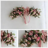Artificial Pink Peonies Flower Garland Home Garden Lintel Wedding Decor Wreath