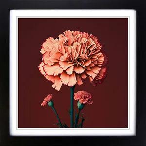 Carnation Flower Bauhaus Framed Wall Art Poster Print Home Decor Picture Large