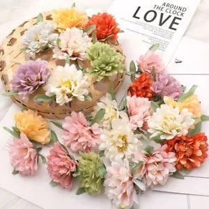 50pcs 5cm Artificial Carnation Flower Heads Synthetic Plants Wedding Home Decor