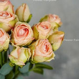 10 Stems Dried Look Rose Bouquet in Long Stem | High Quality Artificial Flower | Wedding/Occasion/Home Decoration | Gifts - Light Pink