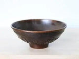 China Folk Old Qing Dynasty Pure Copper Pisces Peony Flower Bowl Teacup
