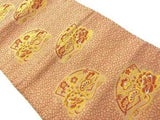 6323932: JAPANESE KIMONO / VINTAGE NAGOYA OBI / WOVEN PEONY & UME BLOSSOM