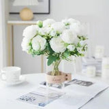 Elegant White Roses Peony Bouquet  Wedding Decor Home D???cor Lifelike Foam Craft