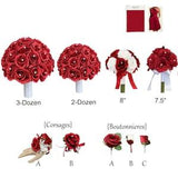 Build your wedding package- Different sizes styles of bouquet corsage boutonniere apple red white silver
