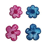 Lily Camouflage Crack Print Fabric Iron on Flower 1.75", or 2.25" in Blue Pink