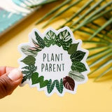 Plant parent sticker, vinyl sticker, laptop decal, water bottle sticker, permanent sticker, gift for, for plant mom, plant dad, plant parent