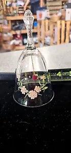 Vintage Avon Carnation Crystal Handblown Bell 24% JANUARY BIRTHDAY 1980 France