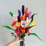 Handmade felt flower bouquet - Big Felt flower bouquet for Valentines day, Ranunculus, Roses, Pansies, Anemone, Lilies, birthday gift