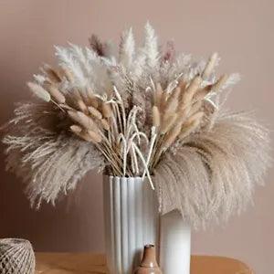 Total 130 Pcs, 17" Set, 6 Types of Dried Flowers, Boho Home Decor, Dried
