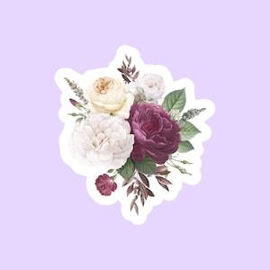 Peony Sticker, Peonies Bouquet Sticker, Die Cut Sticker, Floral Stickers, Aesthetic Stickers, Scrapbook Stickers