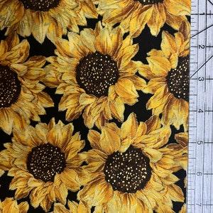 Sunflower fabric, summer fabric, fat quarter fabric