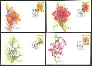 Flowers Lilies 1989 USSR 4 stamps 4 FDC Mi 5931-4