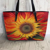 Sunflower Leather Bag, Crossbody Bag, Leather Bag, Leather Tote Bag, Shopping Bag, Shoulder Bag TD_TL010306Y