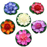 6pcs Artificial Floating Foam Lotus Flowers Simulation Water Lily Pond Plant