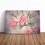 Pale Pink Carnation Flowers Canvas Print Wall Art Framed Picture Large