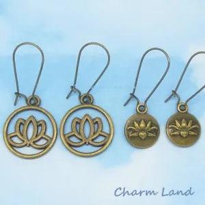 Lotus Earrings Yoga Earrings Flower Bronze 08056 Charm Land Water Lily