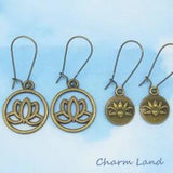 Lotus Earrings Yoga Earrings Flower Bronze 08056 Charm Land Water Lily