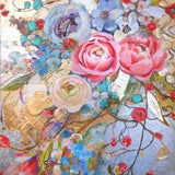 Gold Foil Bouquet - 20" x 24" Highly Textured Acrylic and Gold Foil on Profile Canvas