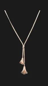 NEW LISTINGVintage Calla Lily Lariat Style Necklace Silver Tone With Gold Tone Middle