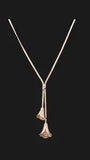 NEW LISTINGVintage Calla Lily Lariat Style Necklace Silver Tone With Gold Tone Middle