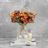 Small Rose Bouquet | Artificial Flower | Wedding/Home Decoration | Gifts - Burnt Orange