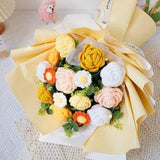 11 Stems Rose Bouquets,Knitted Flowers, Crochet Flowers Bouquet, Handmade Knitted Bouquet, Gift For Her,Christmas Gift, Mix Crochet Bouquet