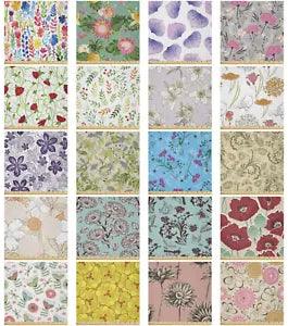 Ambesonne Flowers Floral Microfiber Fabric by The Yard for Arts and Crafts