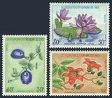 Laos 246-248,MNH.Michel 378-380.Flowers 1974.Eranthemum Nervosum,Lilies,Kapokier