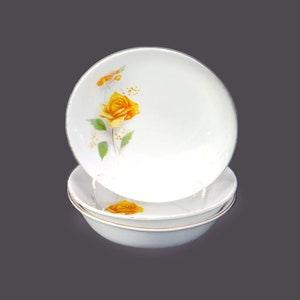 Three Crown Essex Royal Bouquet coupe cereal bowls made in England. Flaws (see below).