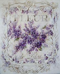 Vintage lavendel paarse seringen grafische afbeelding kunst stof blok Doodaba - Etsy Nederland Flower Delivery