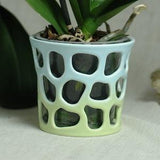 Small Orchids Pot Small Orchids Planter Ceramic Pot for Orchids Openwork ceramic pot with holes Fine cutting Carved Pot Ready to shipping