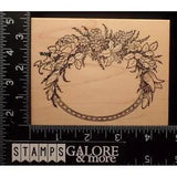 PSX Rubber Stamps K-413 OVAL FRAME LILYS ROSES IVY GARDEN SWAG FLOWERS #1118