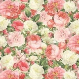 Floral Rose Bouquet Fabric, Large Floral Print, Shabby Chic Pink Red White Roses, NEW Fabric Off the Bolt BTHY - 1/2 Yard - NF4196