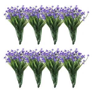 Artificial Flower Heads, Plastic Mini Peony Hydrangea Purple Faux Flowers 24Pcs