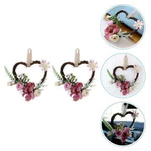 2 Pcs Wreath Rutic Wedding Decorations Peony Wreaths for Front Door Halloween