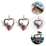 2 Pcs Wreath Rutic Wedding Decorations Peony Wreaths for Front Door Halloween