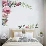 Fresh Peony Flower Wall Sticker Living Room Mural Decal Home Art-Decor Beautiful