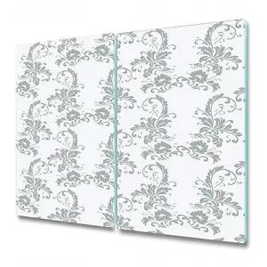 Glass Surface Protector Worktop saver Lily flower ornament grey and white