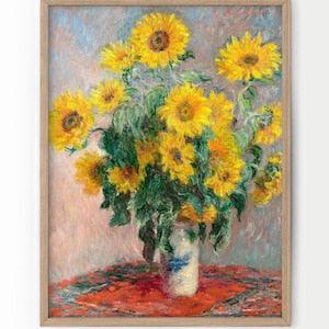 Claude Monet Poster, Monet Print, Bouquet Sunflowers, Floral Wall Decor, Flowers Print, Famous Painting, Monet Wall Art, HighQuality Print 5